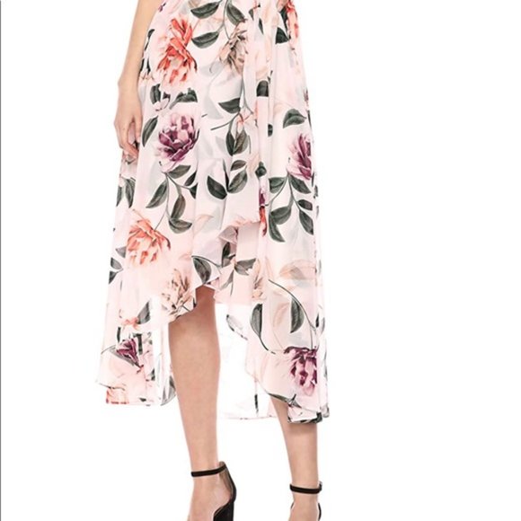 Calvin Klein Floral Chiffon V-neck Dress - Picture 3 of 16